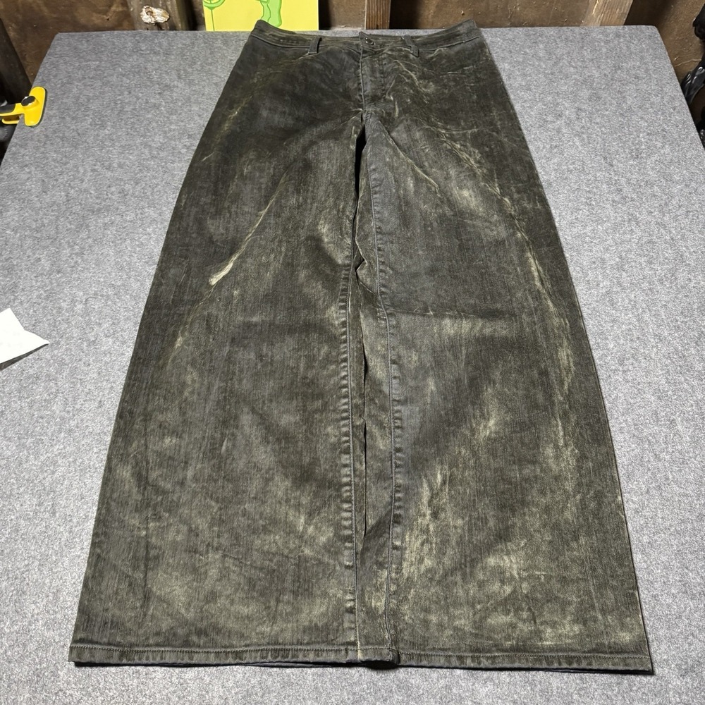 Universal Thread High Rise Flocked Sailor‎ Wide Leg Jeans Womens 10 Green Velvet